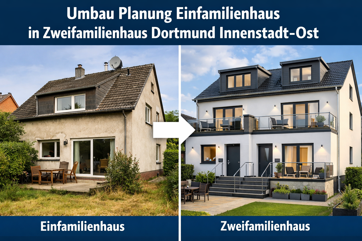 Umbau Planung Einfamilienhaus in Zweifamilienhaus Dortmund Innenstadt-Ost